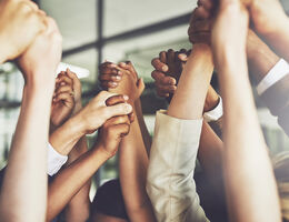 hands together raised