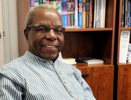 Dr. Ron Mataya in his Nichol Hall office at the Loma Linda University School of Public Health